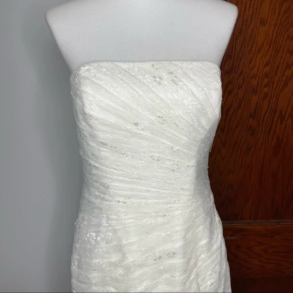 NWT White by Vera Wang Strapless Lace Wedding Dress